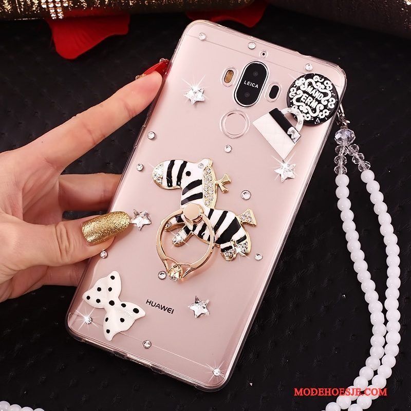 Hoesje Huawei Mate 10 Pro Strass Doorzichtig Rood, Hoes Huawei Mate 10 Pro Telefoon