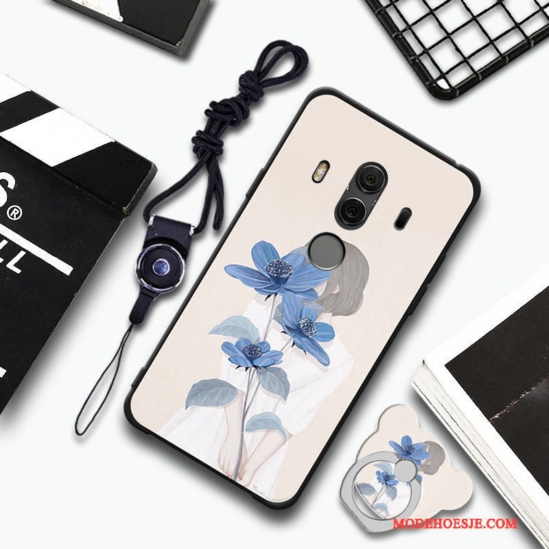 Hoesje Huawei Mate 10 Pro Zacht Blauw Hanger, Hoes Huawei Mate 10 Pro Telefoon