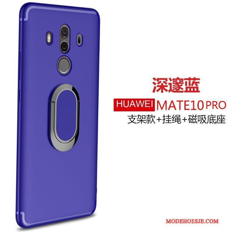 Hoesje Huawei Mate 10 Pro Zacht Ring Anti-fall, Hoes Huawei Mate 10 Pro Bescherming Hanger Schrobben