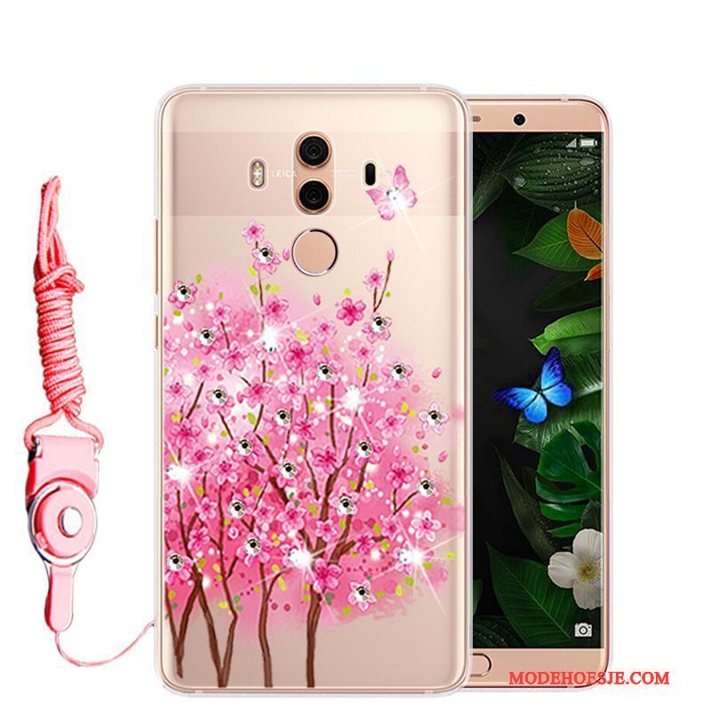 Hoesje Huawei Mate 10 Pro Zacht Telefoon Anti-fall, Hoes Huawei Mate 10 Pro Bescherming Roze
