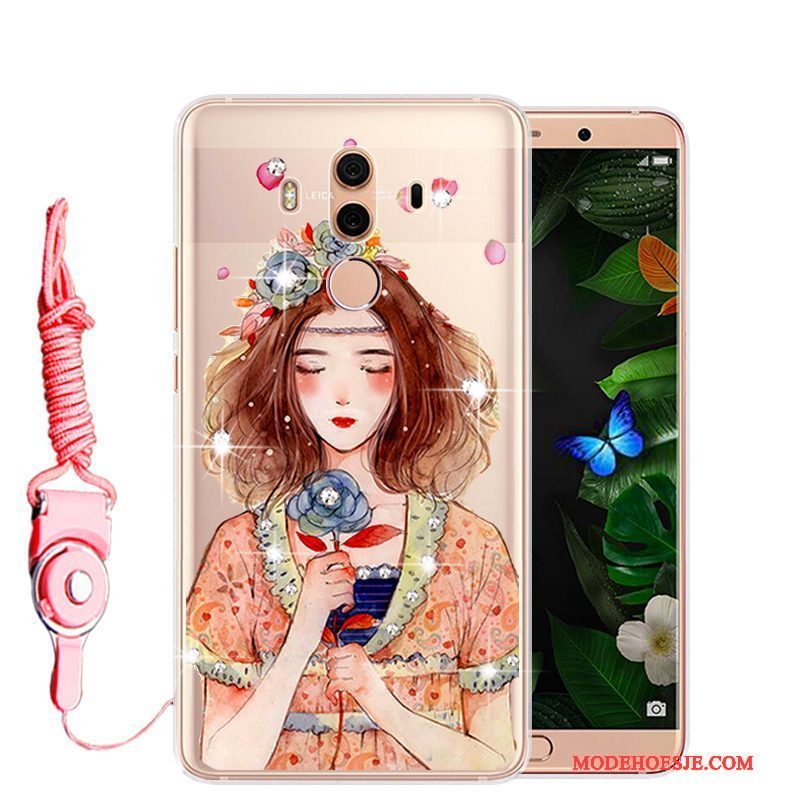 Hoesje Huawei Mate 10 Pro Zacht Telefoon Anti-fall, Hoes Huawei Mate 10 Pro Bescherming Roze