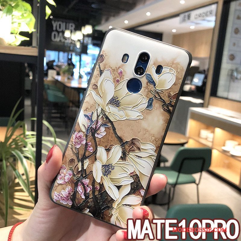 Hoesje Huawei Mate 10 Pro Zacht Telefoon Hanger, Hoes Huawei Mate 10 Pro Zakken Geel Nieuw