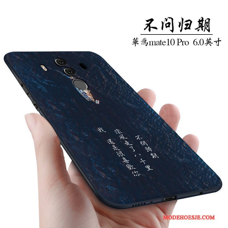 Hoesje Huawei Mate 10 Pro Zakken Anti-fall Donkerblauw, Hoes Huawei Mate 10 Pro Scheppend Persoonlijktelefoon