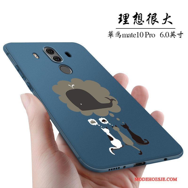 Hoesje Huawei Mate 10 Pro Zakken Anti-fall Donkerblauw, Hoes Huawei Mate 10 Pro Scheppend Persoonlijktelefoon