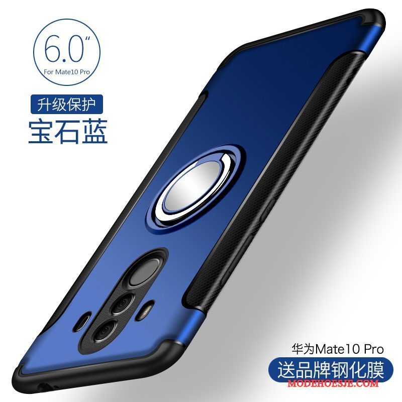 Hoesje Huawei Mate 10 Pro Zakken Anti-fall Donkerblauw, Hoes Huawei Mate 10 Pro Scheppend Telefoon