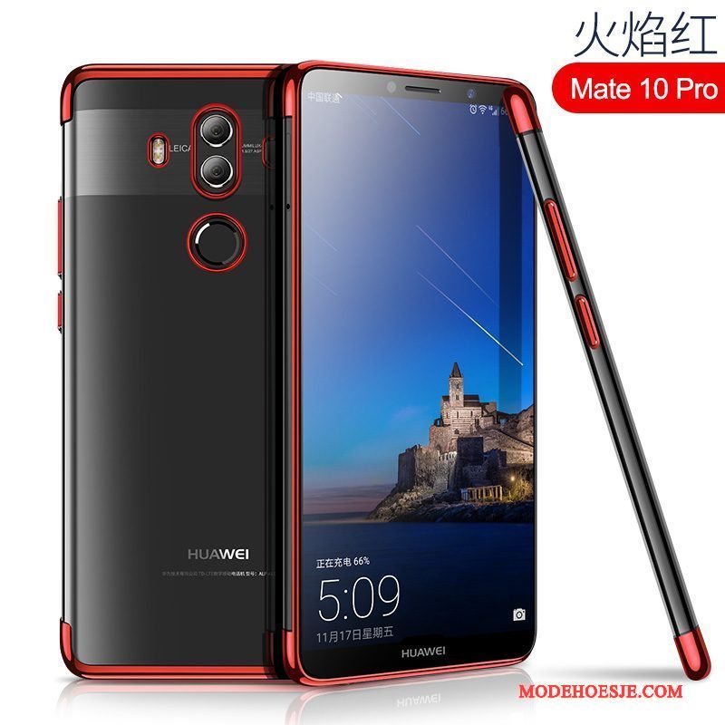 Hoesje Huawei Mate 10 Pro Zakken Anti-falltelefoon, Hoes Huawei Mate 10 Pro Zacht Roze
