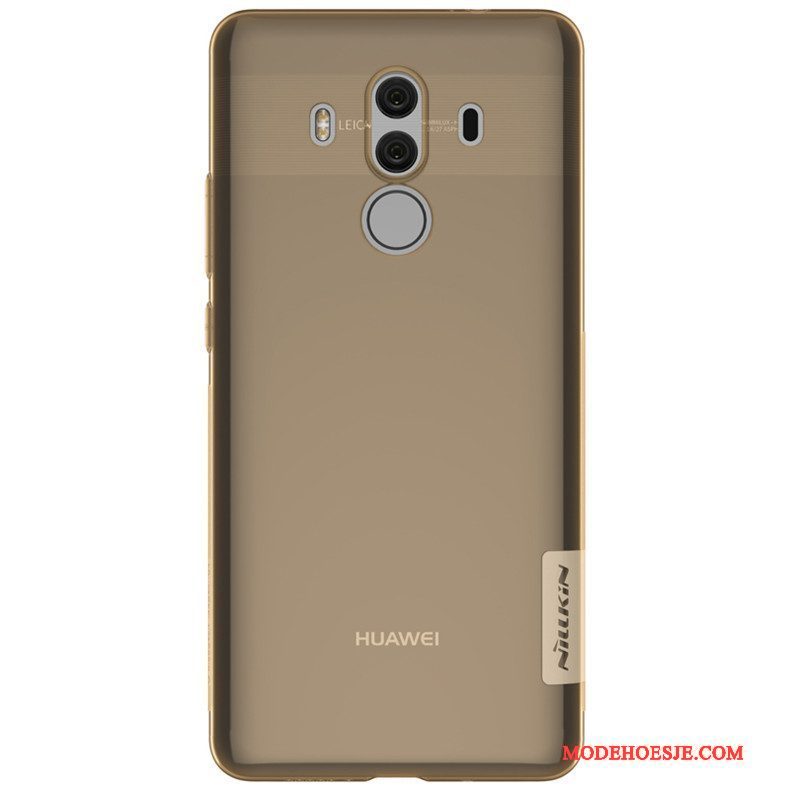 Hoesje Huawei Mate 10 Pro Zakken Goudtelefoon, Hoes Huawei Mate 10 Pro Siliconen Doorzichtig