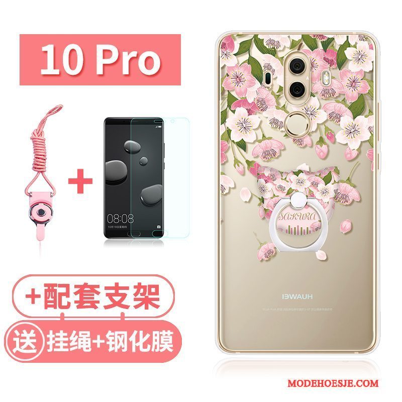 Hoesje Huawei Mate 10 Pro Zakken Konijn Roze, Hoes Huawei Mate 10 Pro Zacht Doorzichtigtelefoon