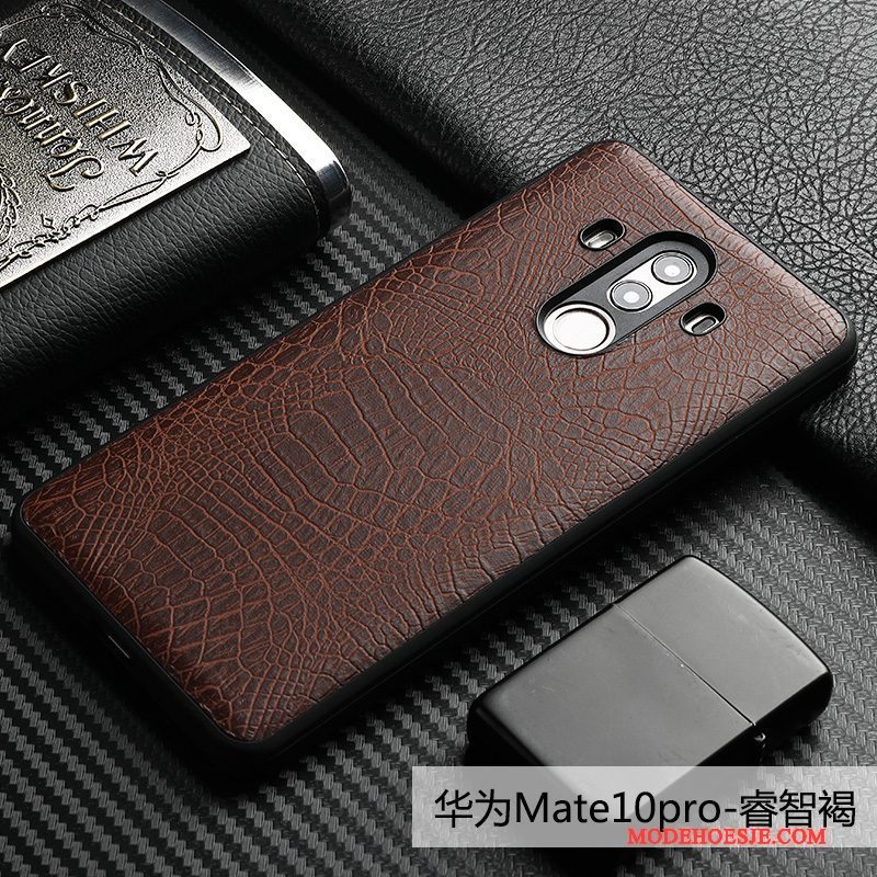 Hoesje Huawei Mate 10 Pro Zakken Zwart Bedrijf, Hoes Huawei Mate 10 Pro Leer Telefoon Kwaliteit