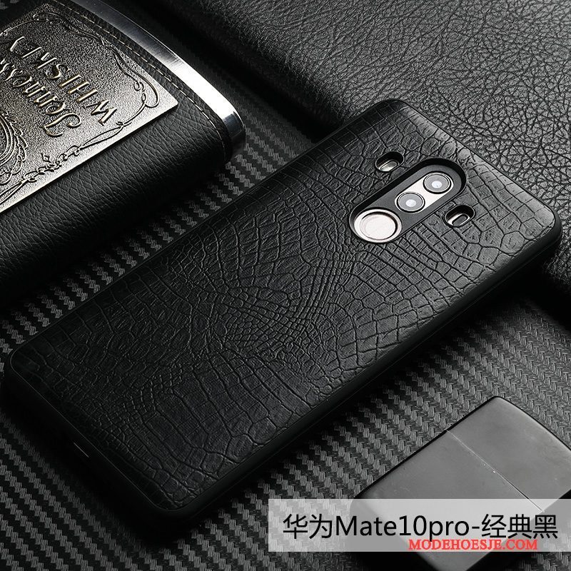 Hoesje Huawei Mate 10 Pro Zakken Zwart Bedrijf, Hoes Huawei Mate 10 Pro Leer Telefoon Kwaliteit