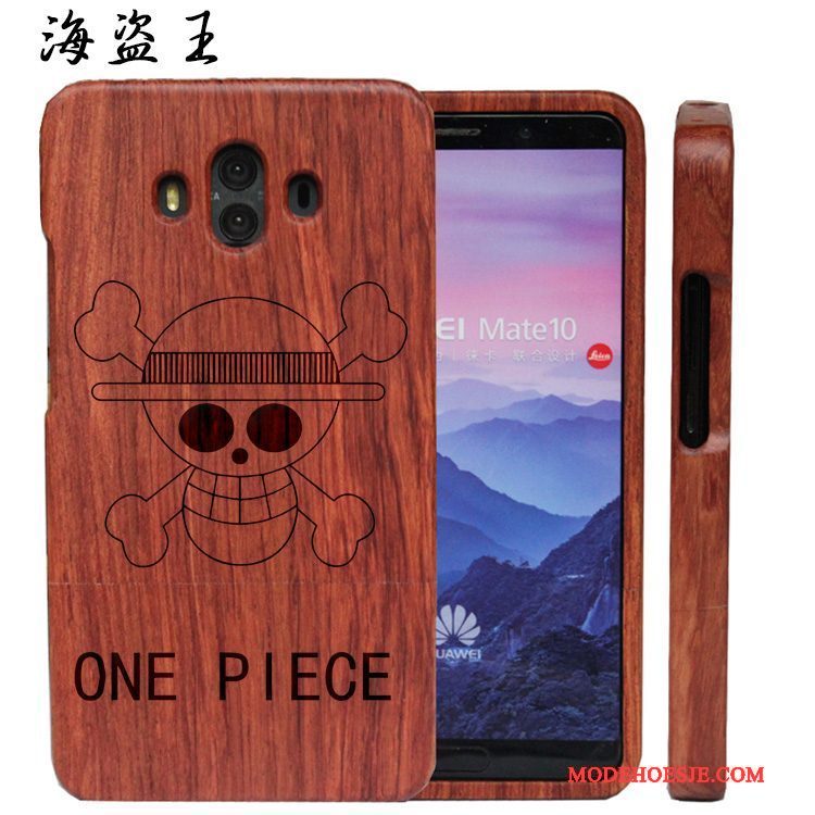 Hoesje Huawei Mate 10 Reliëf Hardtelefoon, Hoes Huawei Mate 10 Hout Massief Hout Pas