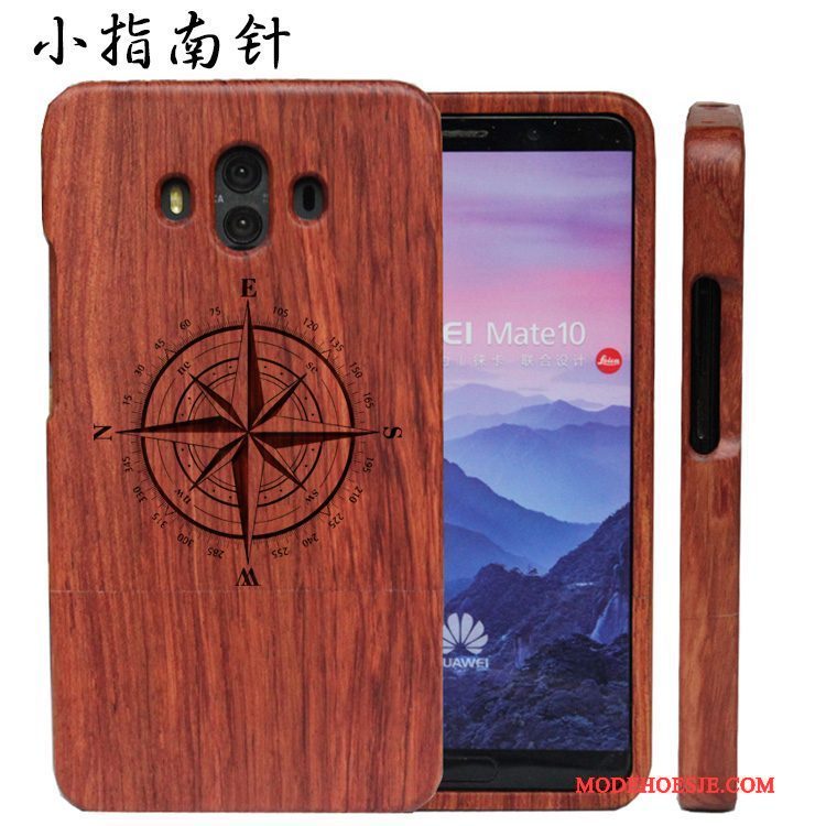 Hoesje Huawei Mate 10 Reliëf Hardtelefoon, Hoes Huawei Mate 10 Hout Massief Hout Pas