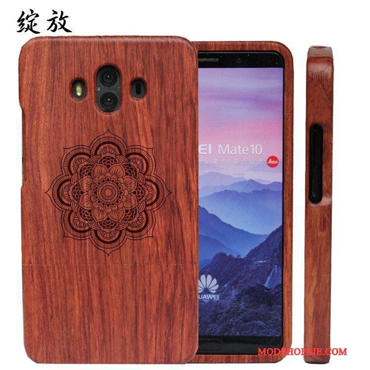 Hoesje Huawei Mate 10 Reliëf Hardtelefoon, Hoes Huawei Mate 10 Hout Massief Hout Pas