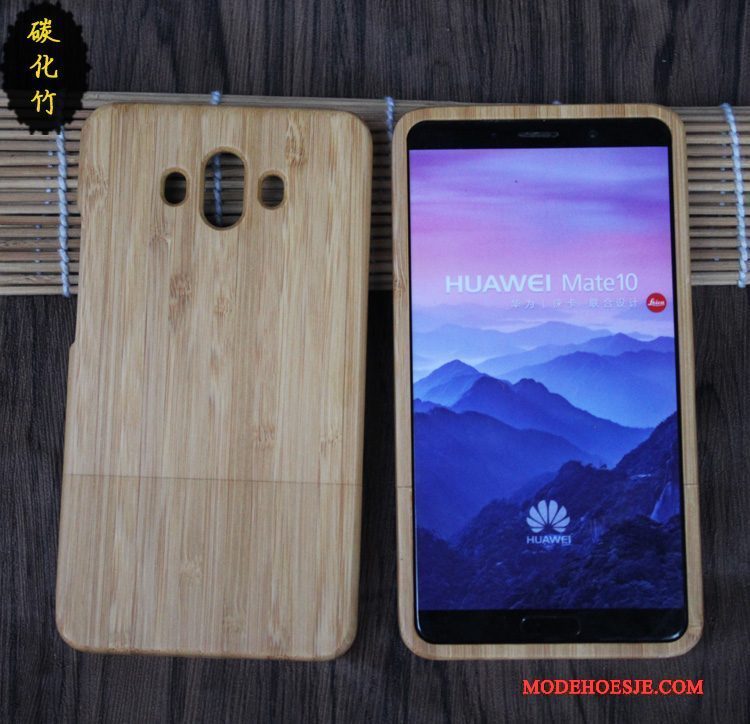 Hoesje Huawei Mate 10 Reliëf Hardtelefoon, Hoes Huawei Mate 10 Hout Massief Hout Pas