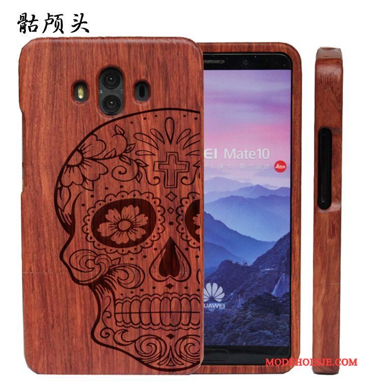 Hoesje Huawei Mate 10 Reliëf Hardtelefoon, Hoes Huawei Mate 10 Hout Massief Hout Pas