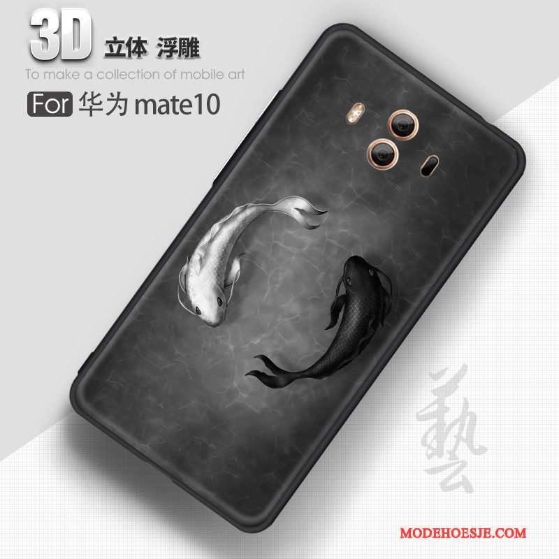 Hoesje Huawei Mate 10 Reliëf Trendy Merktelefoon, Hoes Huawei Mate 10 Scheppend Persoonlijk