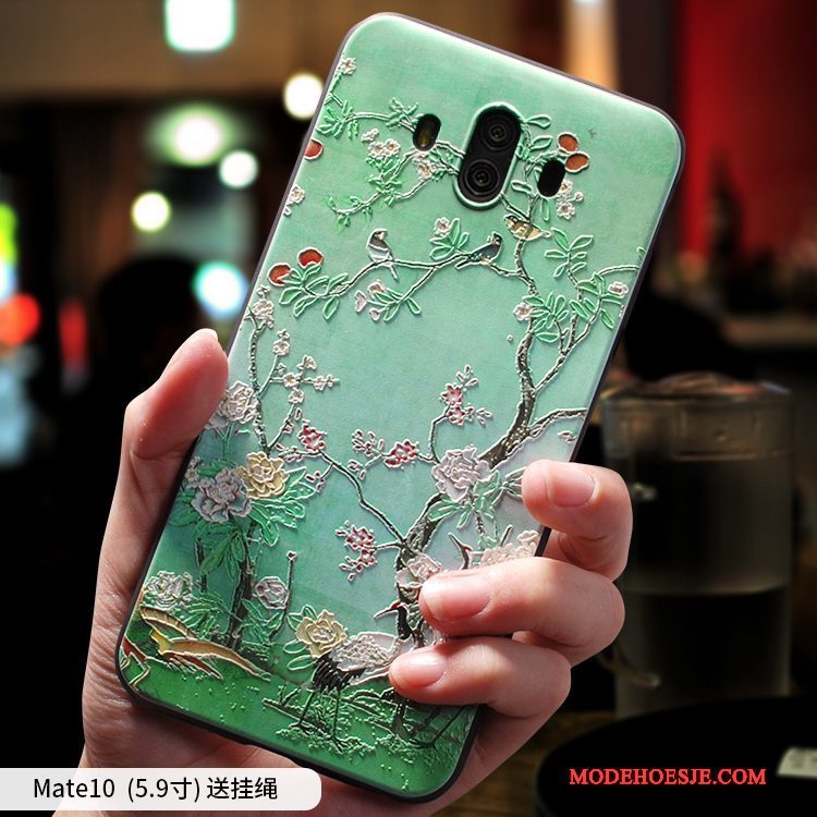 Hoesje Huawei Mate 10 Scheppend Duntelefoon, Hoes Huawei Mate 10 Zakken Groen Anti-fall