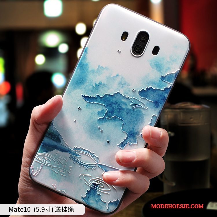 Hoesje Huawei Mate 10 Scheppend Duntelefoon, Hoes Huawei Mate 10 Zakken Groen Anti-fall