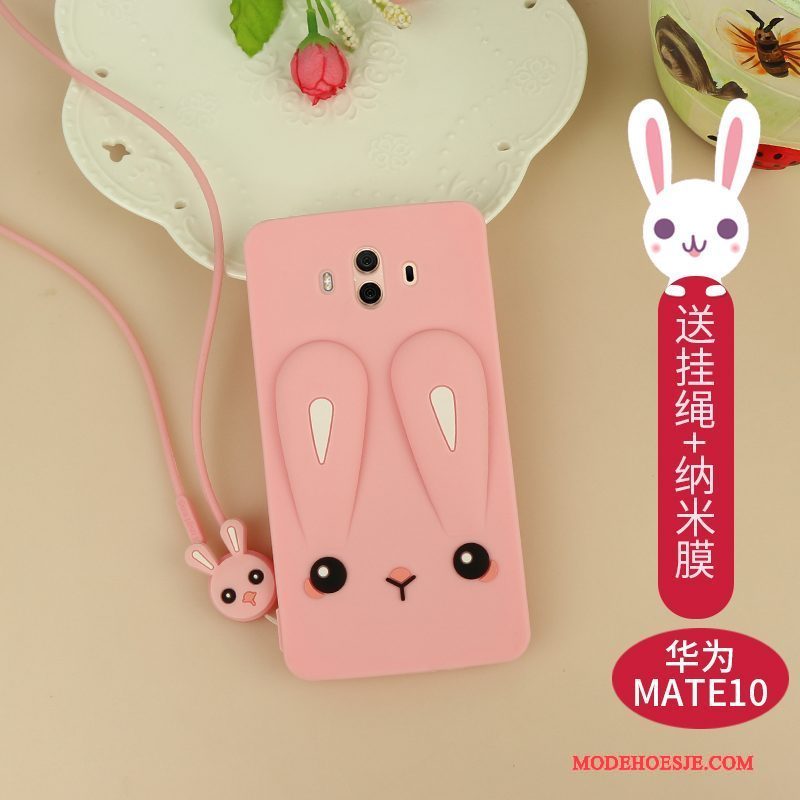 Hoesje Huawei Mate 10 Siliconen Mooietelefoon, Hoes Huawei Mate 10 Scheppend Anti-fall Roze