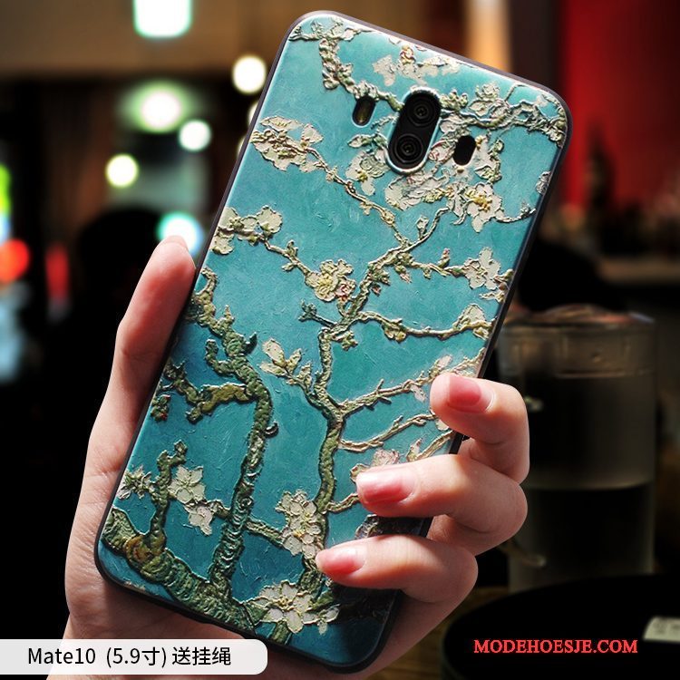 Hoesje Huawei Mate 10 Siliconen Persoonlijk Anti-fall, Hoes Huawei Mate 10 Bescherming Kunst Groen