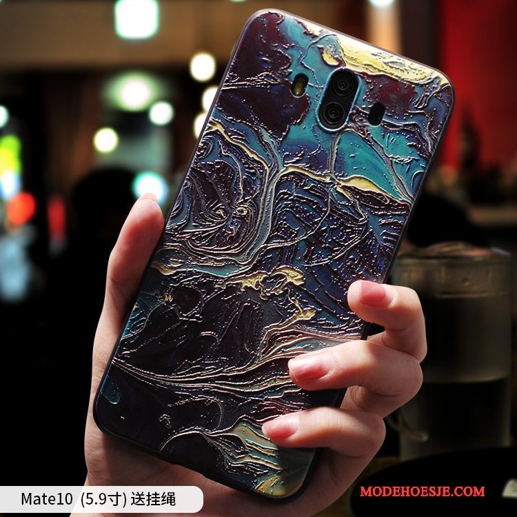 Hoesje Huawei Mate 10 Siliconen Persoonlijk Anti-fall, Hoes Huawei Mate 10 Bescherming Kunst Groen