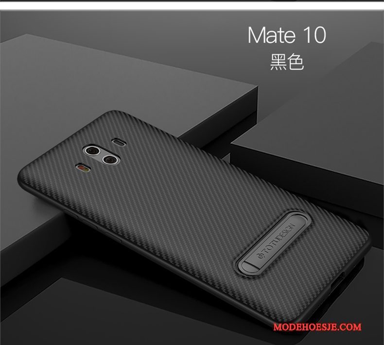 Hoesje Huawei Mate 10 Zacht Hanger Anti-fall, Hoes Huawei Mate 10 Metaal Fiber Rood