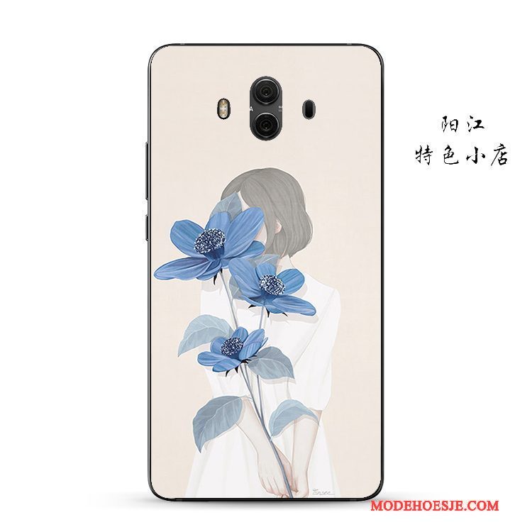 Hoesje Huawei Mate 10 Zacht Kunst Bloemen, Hoes Huawei Mate 10 Bescherming Loverstelefoon