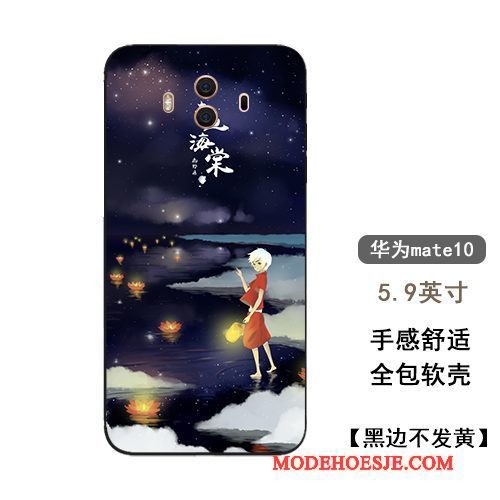 Hoesje Huawei Mate 10 Zakken Blauwtelefoon, Hoes Huawei Mate 10 Zacht Chinese Stijl Lovers