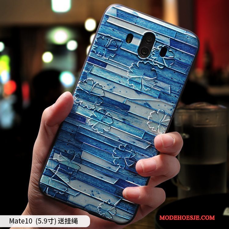 Hoesje Huawei Mate 10 Zakken Persoonlijk Anti-fall, Hoes Huawei Mate 10 Siliconen Blauw Trend
