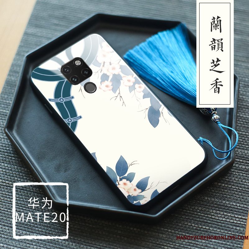 Hoesje Huawei Mate 20 Bloemen Nieuw Wind, Hoes Huawei Mate 20 Siliconen Original Blauw