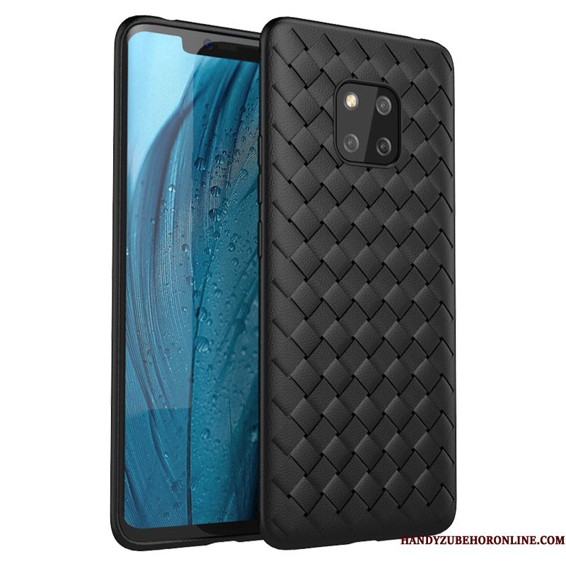 Hoesje Huawei Mate 20 Pro Bescherming Weven Patroon, Hoes Huawei Mate 20 Pro Zacht Antislip Purper