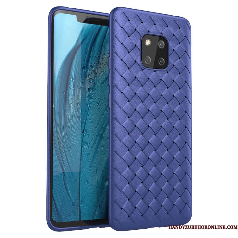 Hoesje Huawei Mate 20 Pro Bescherming Weven Patroon, Hoes Huawei Mate 20 Pro Zacht Antislip Purper