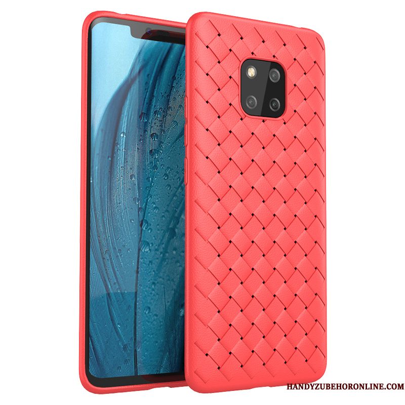 Hoesje Huawei Mate 20 Pro Bescherming Weven Patroon, Hoes Huawei Mate 20 Pro Zacht Antislip Purper