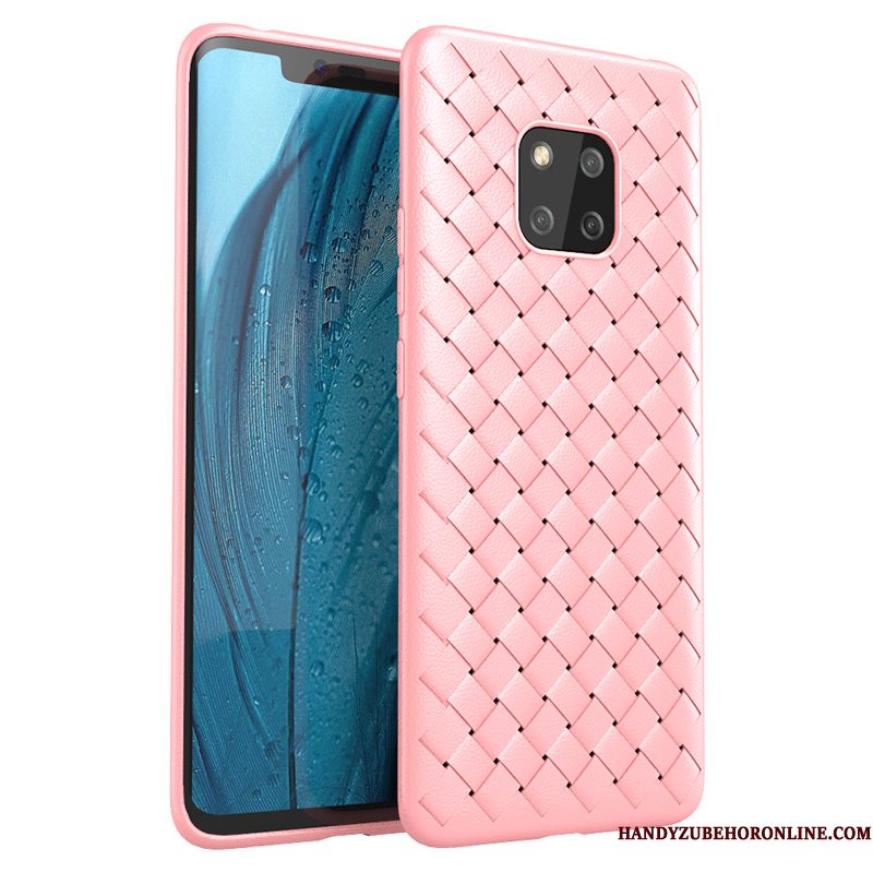 Hoesje Huawei Mate 20 Pro Bescherming Weven Patroon, Hoes Huawei Mate 20 Pro Zacht Antislip Purper