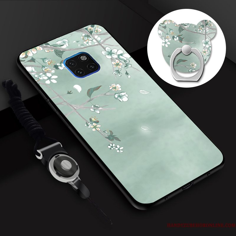 Hoesje Huawei Mate 20 Rs Siliconen Hanger Tempereren, Hoes Huawei Mate 20 Rs Zacht Skärmskydd Blauw