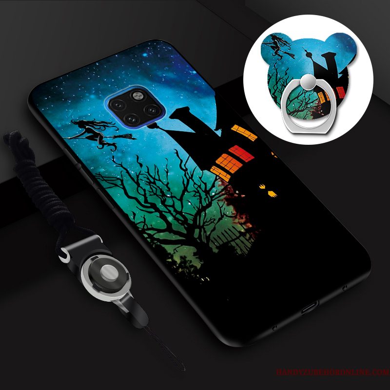 Hoesje Huawei Mate 20 Rs Siliconen Hanger Tempereren, Hoes Huawei Mate 20 Rs Zacht Skärmskydd Blauw