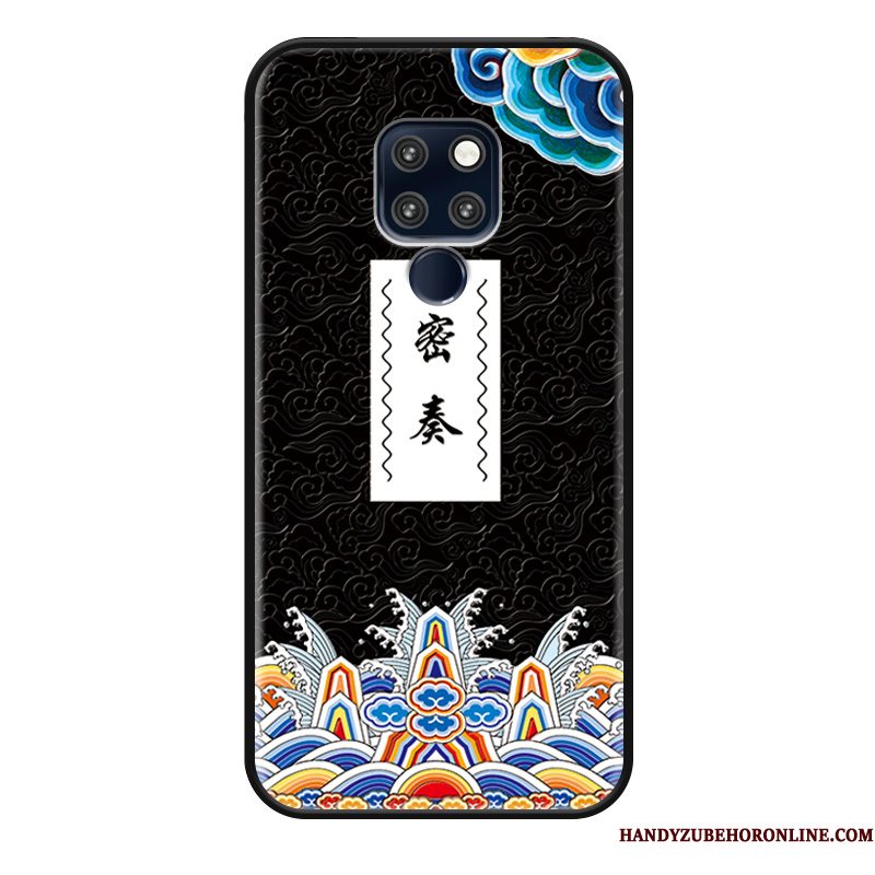 Hoesje Huawei Mate 20 X Bescherming Anti-fall Chinese Stijl, Hoes Huawei Mate 20 X Reliëf Grappigtelefoon