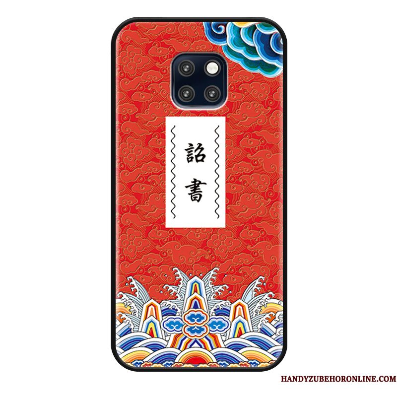 Hoesje Huawei Mate 20 X Bescherming Anti-fall Chinese Stijl, Hoes Huawei Mate 20 X Reliëf Grappigtelefoon