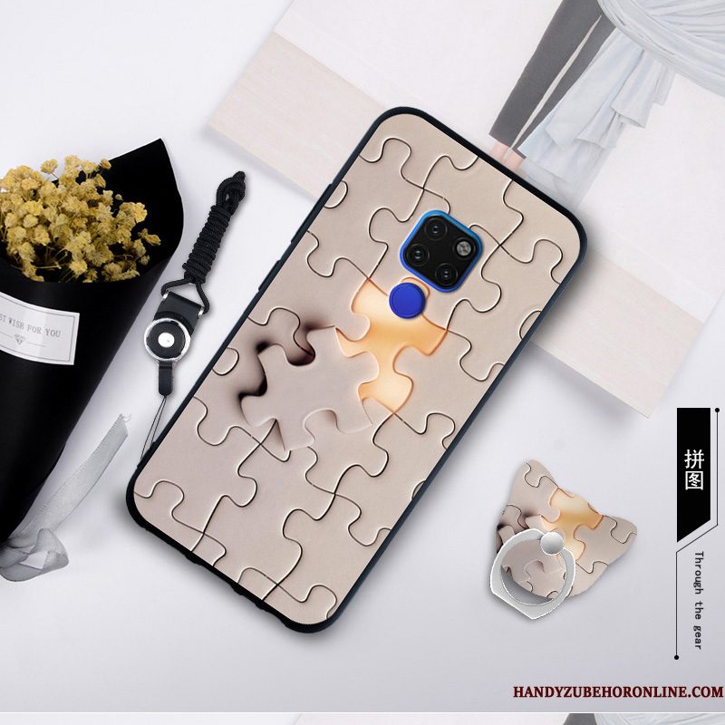 Hoesje Huawei Mate 20 X Geschilderd Hangertelefoon, Hoes Huawei Mate 20 X Zacht Blauw Anti-fall