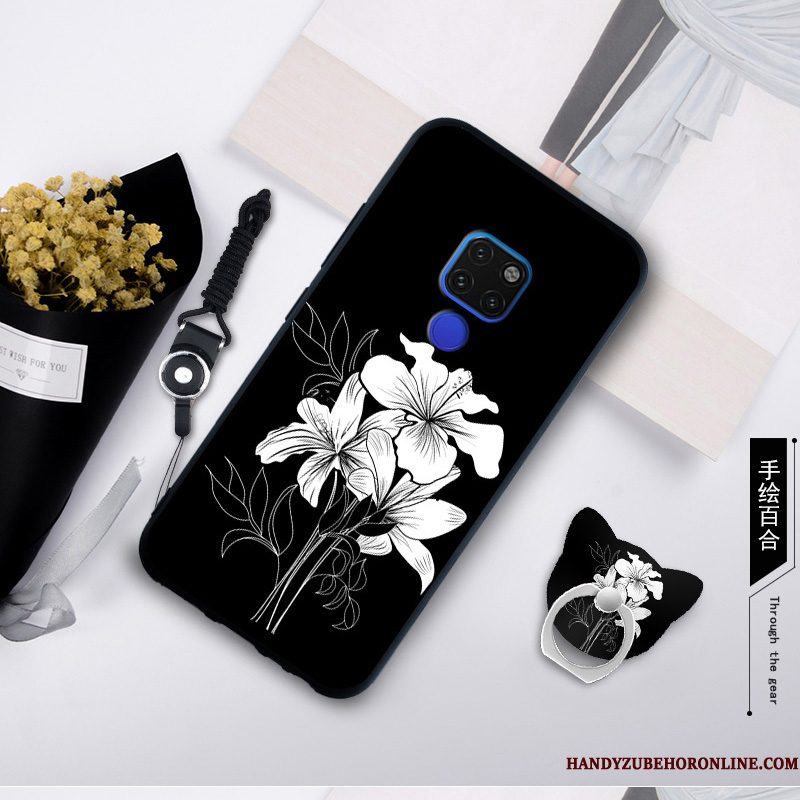 Hoesje Huawei Mate 20 X Geschilderd Hangertelefoon, Hoes Huawei Mate 20 X Zacht Blauw Anti-fall