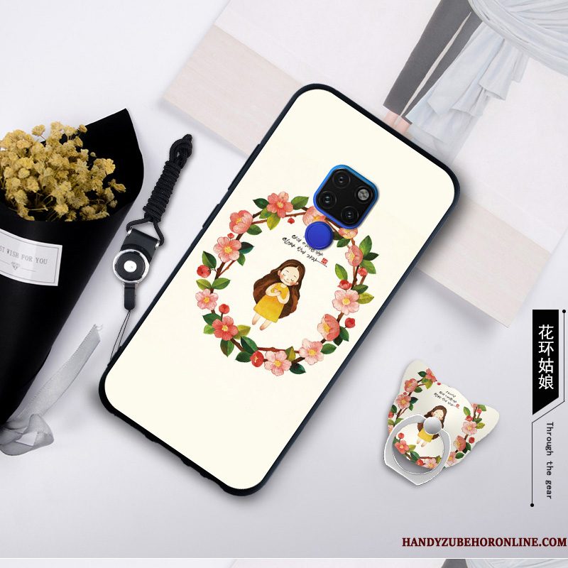 Hoesje Huawei Mate 20 X Geschilderd Hangertelefoon, Hoes Huawei Mate 20 X Zacht Blauw Anti-fall