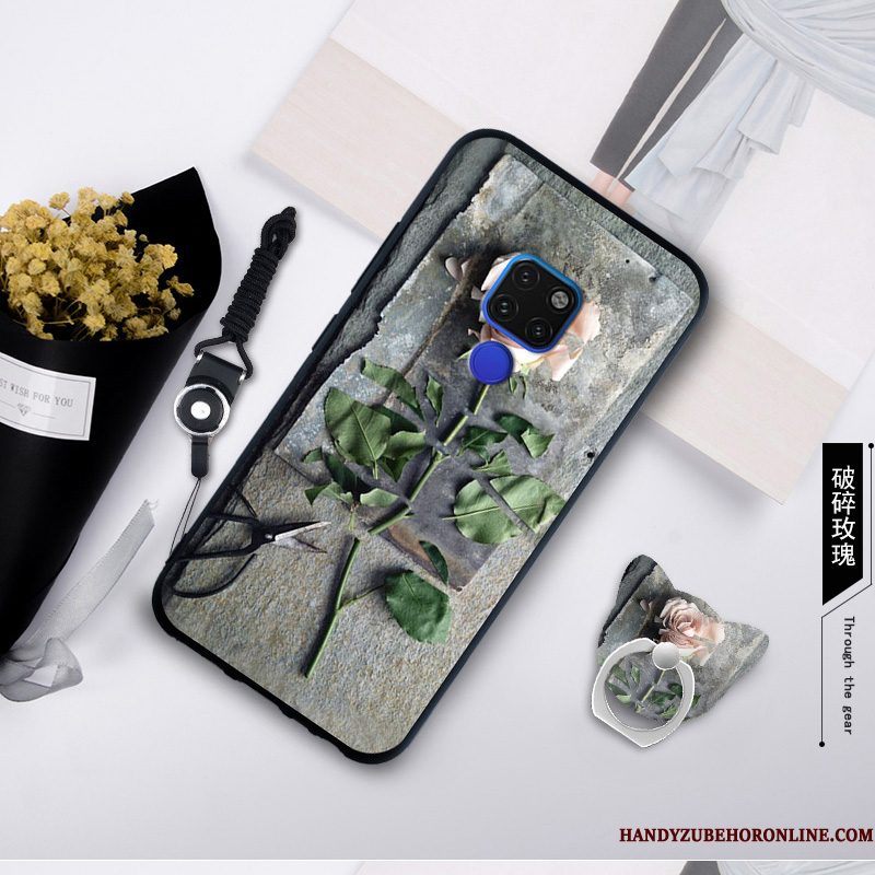 Hoesje Huawei Mate 20 X Geschilderd Hangertelefoon, Hoes Huawei Mate 20 X Zacht Blauw Anti-fall