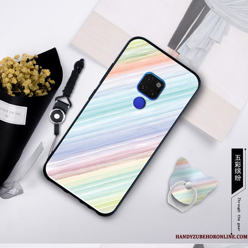 Hoesje Huawei Mate 20 X Geschilderd Hangertelefoon, Hoes Huawei Mate 20 X Zacht Blauw Anti-fall