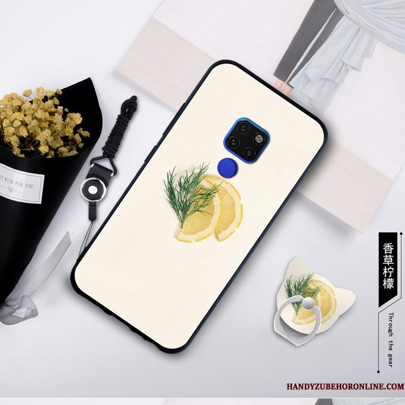 Hoesje Huawei Mate 20 X Geschilderd Hangertelefoon, Hoes Huawei Mate 20 X Zacht Blauw Anti-fall