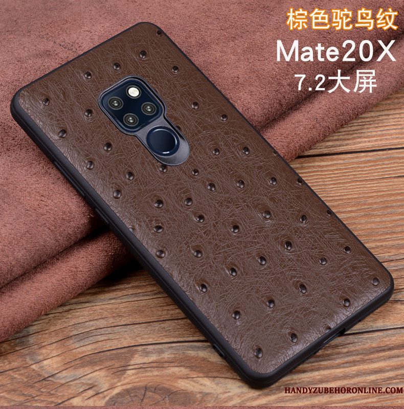 Hoesje Huawei Mate 20 X Leer Zwart, Hoes Huawei Mate 20 X Bescherming