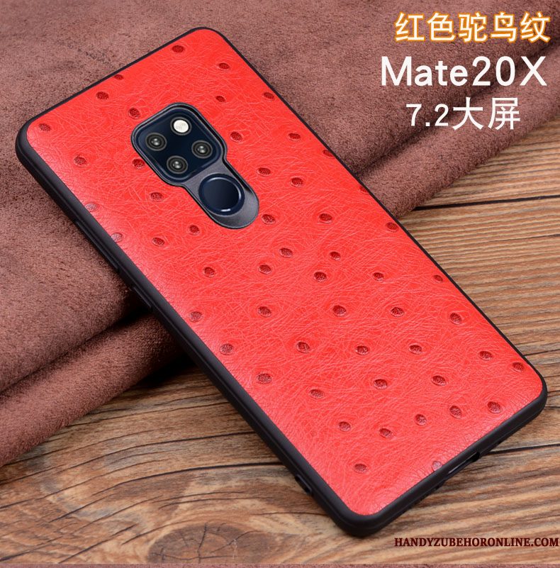 Hoesje Huawei Mate 20 X Leer Zwart, Hoes Huawei Mate 20 X Bescherming