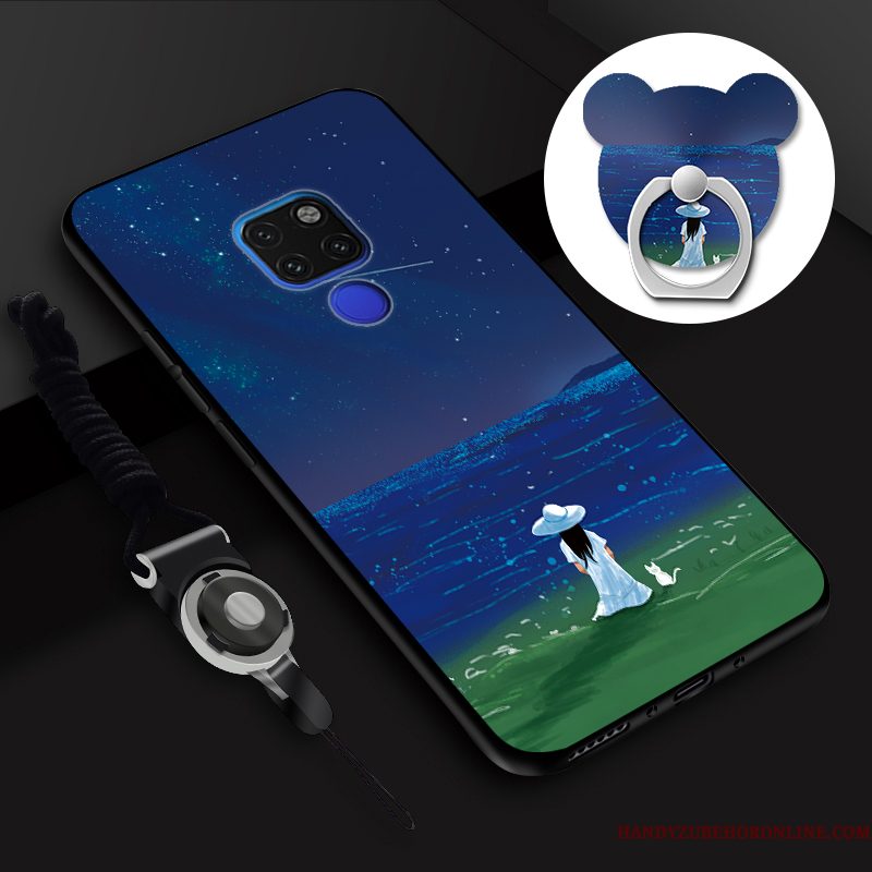 Hoesje Huawei Mate 20 X Zacht Telefoon Hanger, Hoes Huawei Mate 20 X Geschilderd Roze