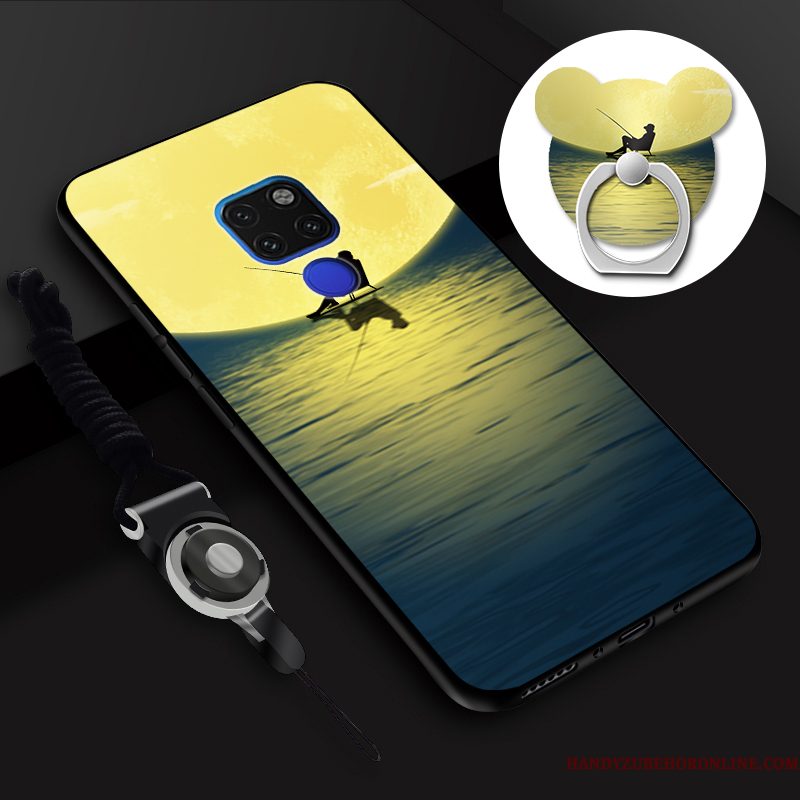 Hoesje Huawei Mate 20 X Zacht Telefoon Hanger, Hoes Huawei Mate 20 X Geschilderd Roze