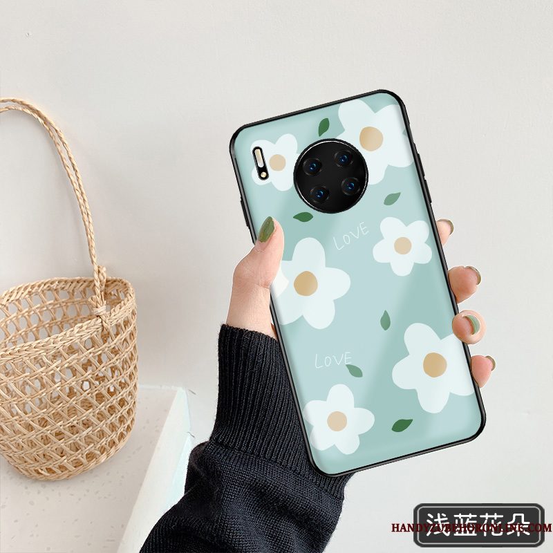 Hoesje Huawei Mate 30 Bescherming Telefoon Wit, Hoes Huawei Mate 30 Zakken Spiegel Trendy Merk