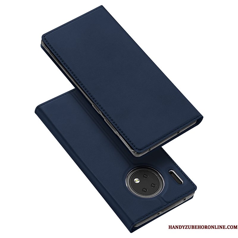 Hoesje Huawei Mate 30 Folio Blauw Nieuw, Hoes Huawei Mate 30 Zakken Bedrijf Kaart